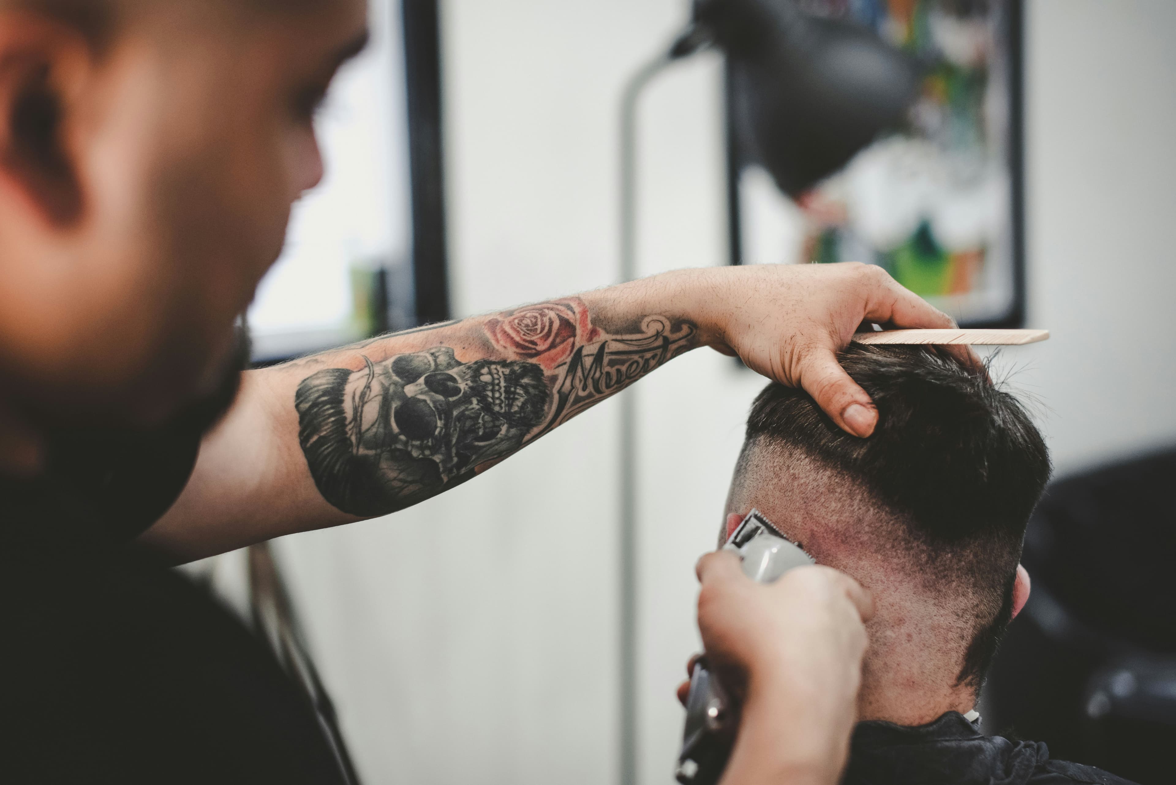 Professional men's haircut at Jassal Brother Salon in Bhikhowal